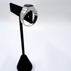 NWT - Sterling Silver Square Black Onyx Size 7 Ring